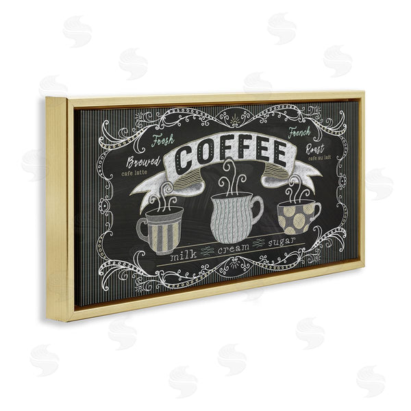 Stupell Industries Andi Metz | Freshly Brewed Coffee Sign Parisian Pattern