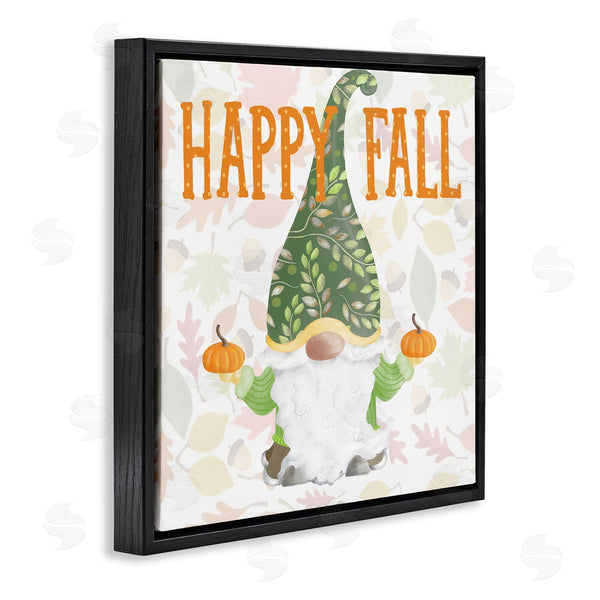 Stupell Industries Andi Metz | Happy Fall Patterned Gnome Holding Orange Pumpkins Wall Art
