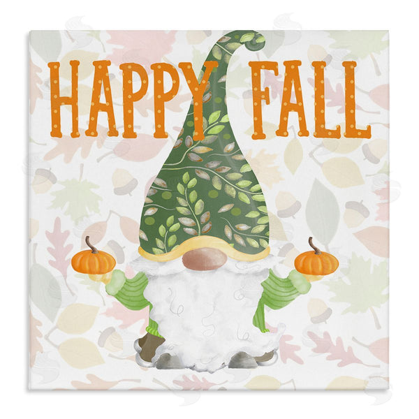 stupell industries Andi Metz | Happy Fall Patterned Gnome Holding Orange Pumpkins Wall Art