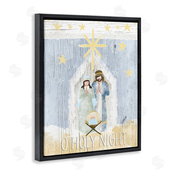 Stupell Industries Andi Metz | Holy Night Holiday Nativity Stable Yellow Stars Wall Art