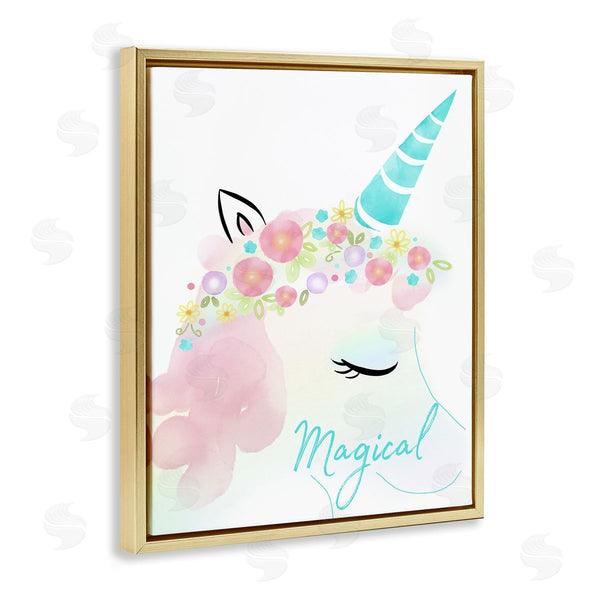 Stupell Industries Andi Metz | Magical Floral Unicorn