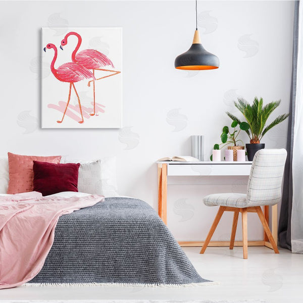 Stupell Industries Andi Metz | Pink Flamingo Pair Minimal Tropical Bird Duo Wall Art