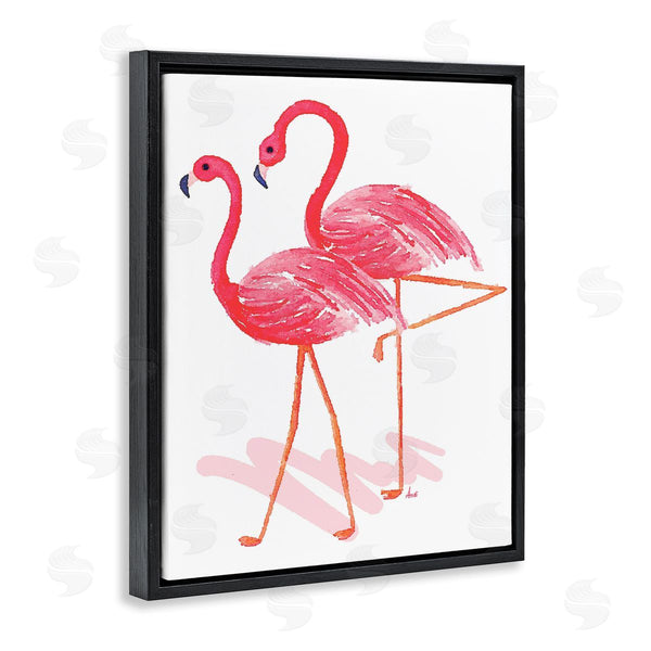 Stupell Industries Andi Metz | Pink Flamingo Pair Minimal Tropical Bird Duo Wall Art