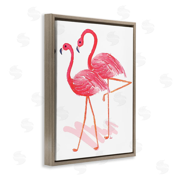 Stupell Industries Andi Metz | Pink Flamingo Pair Minimal Tropical Bird Duo Wall Art