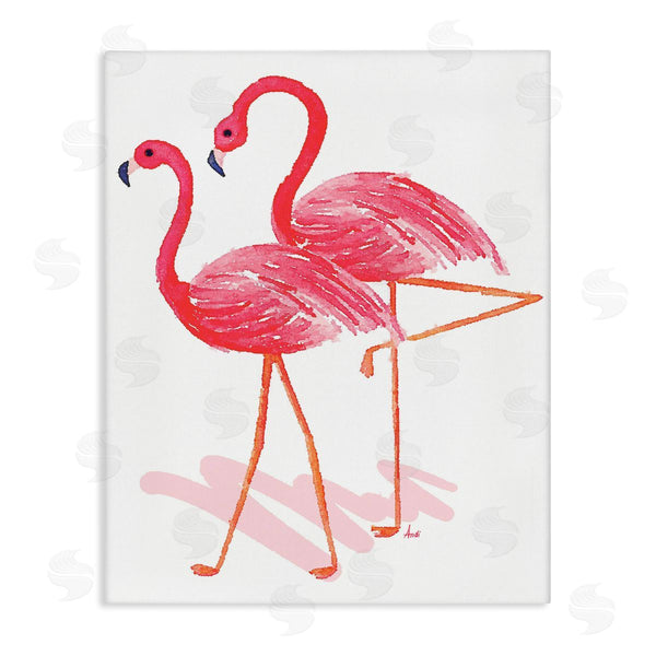 stupell industries Andi Metz | Pink Flamingo Pair Minimal Tropical Bird Duo Wall Art