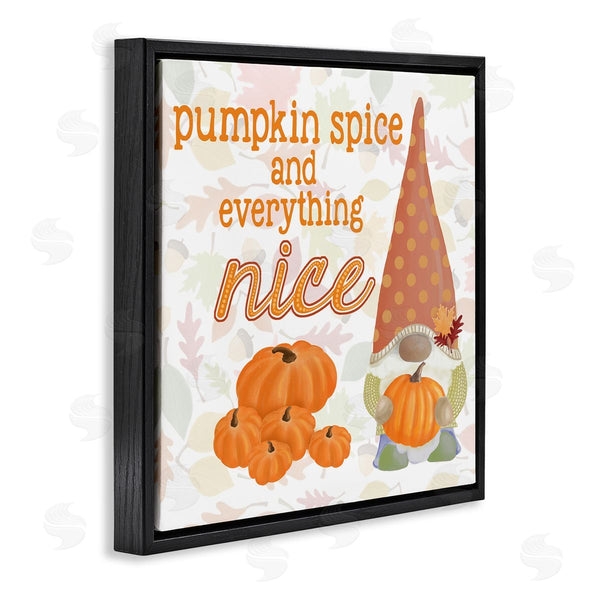 Stupell Industries Andi Metz | Pumpkin Spice Garden Gnome Patterned Autumn Botanicals Wall Art