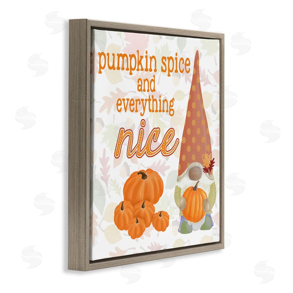 Stupell Industries Andi Metz | Pumpkin Spice Garden Gnome Patterned Autumn Botanicals Wall Art