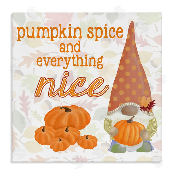 stupell industries Andi Metz | Pumpkin Spice Garden Gnome Patterned Autumn Botanicals Wall Art