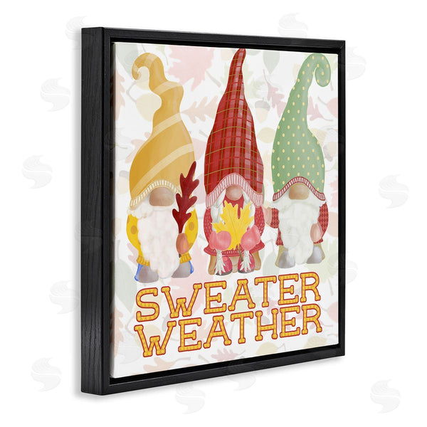 Stupell Industries Andi Metz | Sweater Weather Warmly Dressed Gnomes Leaf Pattern Wall Art