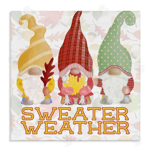 stupell industries Andi Metz | Sweater Weather Warmly Dressed Gnomes Leaf Pattern Wall Art