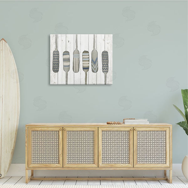 Stupell Industries Andi Metz | Water Poles Geometric Patterned Canoe Paddle Oars Wall Art