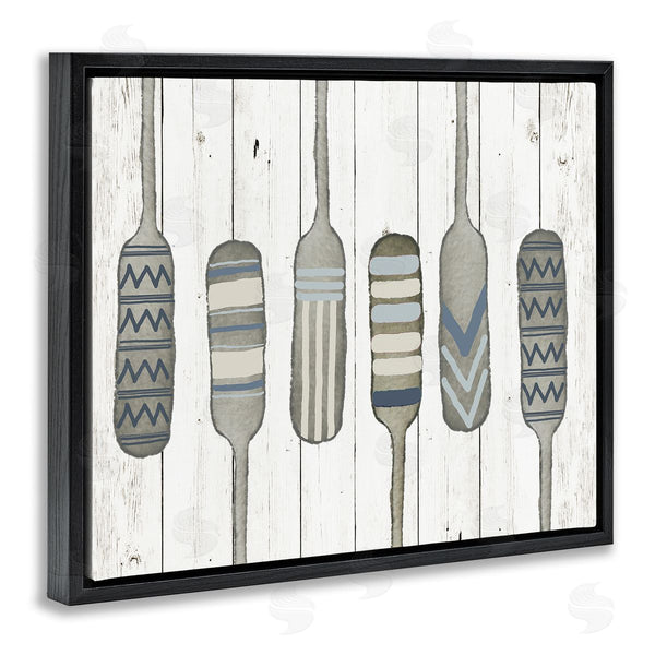 Stupell Industries Andi Metz | Water Poles Geometric Patterned Canoe Paddle Oars Wall Art