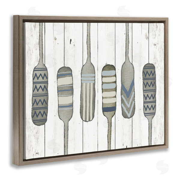 Stupell Industries Andi Metz | Water Poles Geometric Patterned Canoe Paddle Oars Wall Art