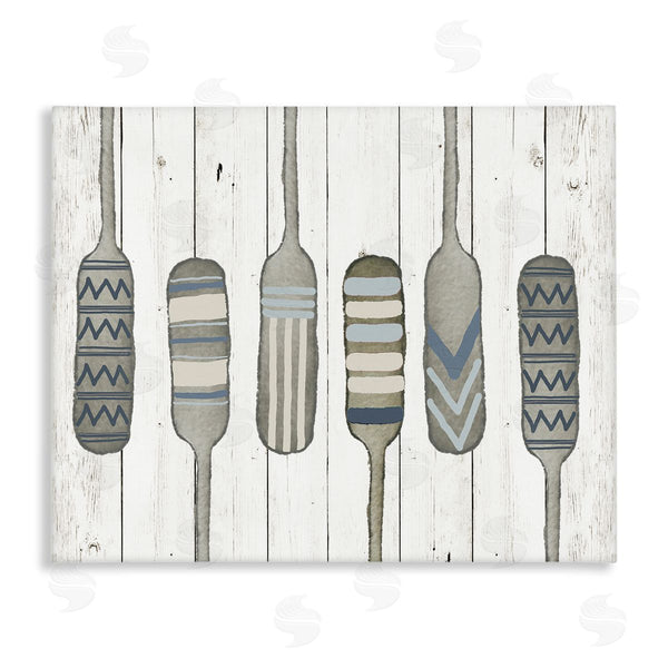 stupell industries Andi Metz | Water Poles Geometric Patterned Canoe Paddle Oars Wall Art