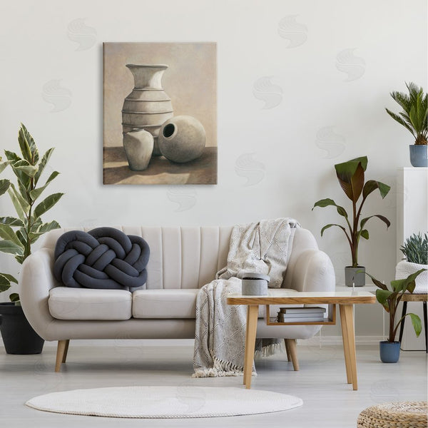 Stupell Industries André Mazo | Sepia Ceramic Urn Vases Still Life Detailed Drawing Wall Art