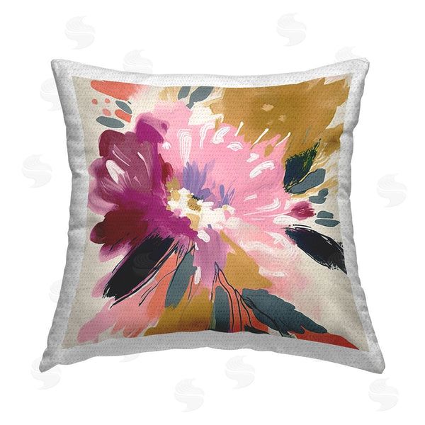 Stupell Industries Andrea Haase | Abstract Pink Bloom Printed Throw Pillow