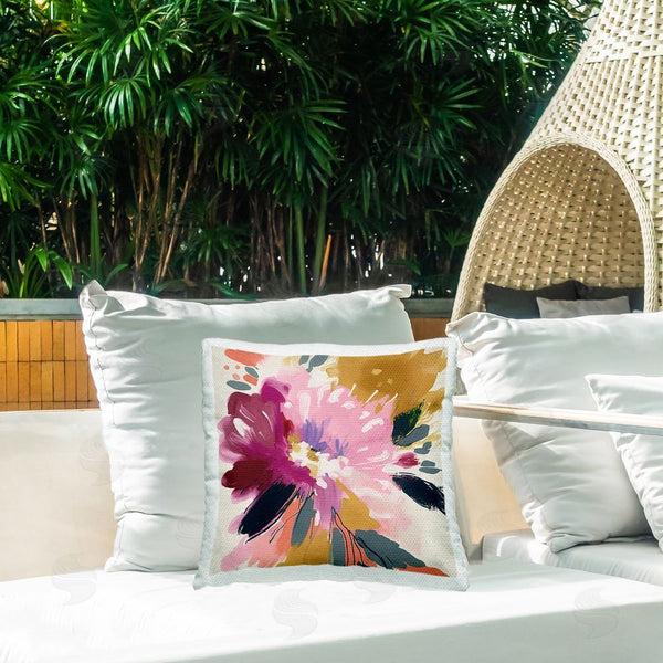 Stupell Industries Andrea Haase | Abstract Pink Bloom Printed Throw Pillow