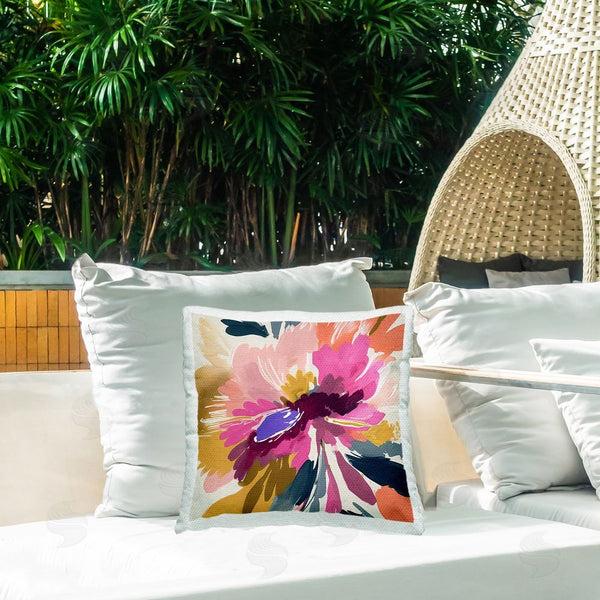 Stupell Industries Andrea Haase | Abstract Pink Blossom Printed Throw Pillow