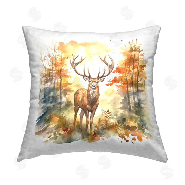 stupell industries Andrea Haase | Autumn Forest Stag Printed Throw Pillow