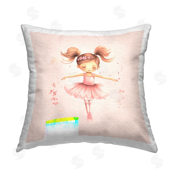 Stupell Industries Andrea Haase | Ballerina Dancer Girl Printed Throw Pillow