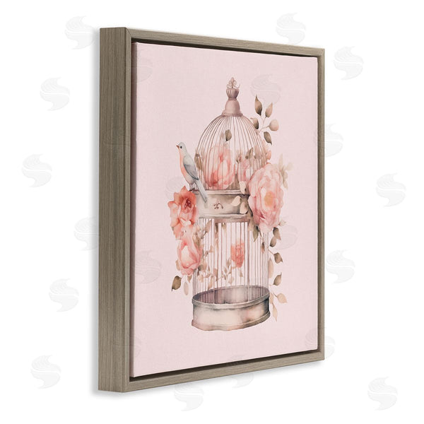 Stupell Industries Andrea Haase | Bird Cage With Rose Blooms Wall Art