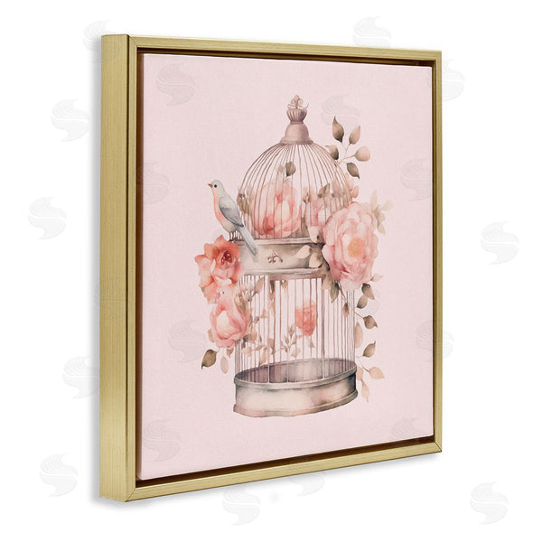 Stupell Industries Andrea Haase | Bird Cage With Rose Blooms Wall Art