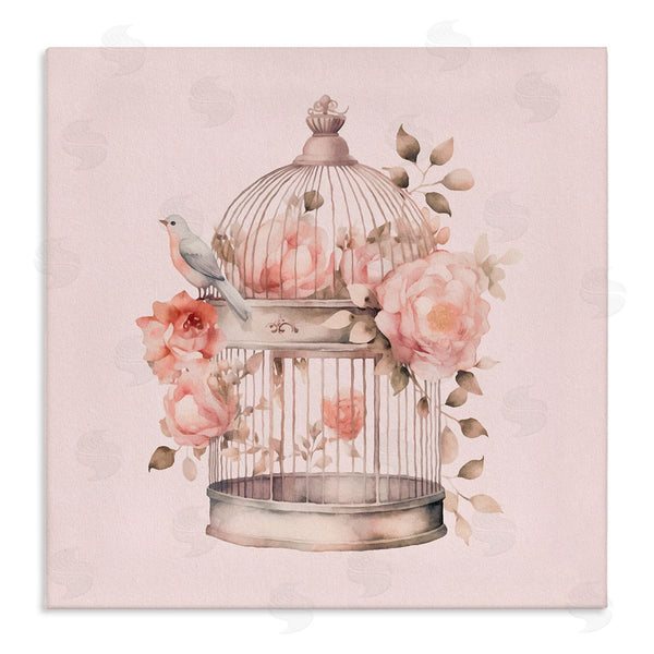 stupell industries Andrea Haase | Bird Cage with Rose Blooms Wall Art