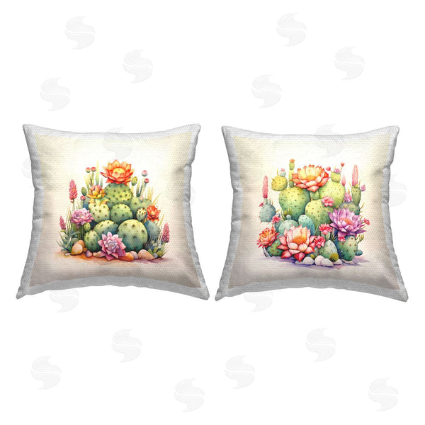 Stupell Industries Andrea Haase | Blooming Cacti Plants Printed Throw Pillow Set