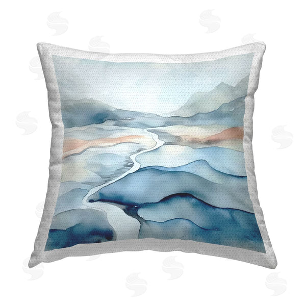 Stupell Industries Andrea Haase | Blue Stream Landscape Printed Throw Pillow