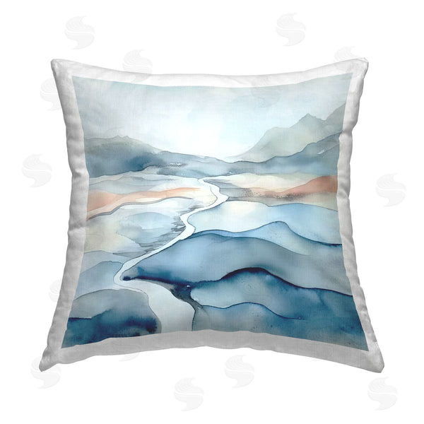 stupell industries Andrea Haase | Blue Stream Landscape Printed Throw Pillow