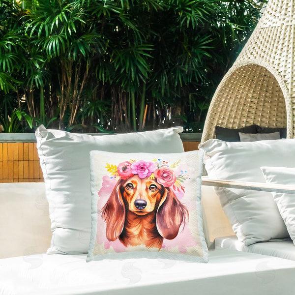 Stupell Industries Andrea Haase | Boho Wiener Dog Dachshund Printed Throw Pillow