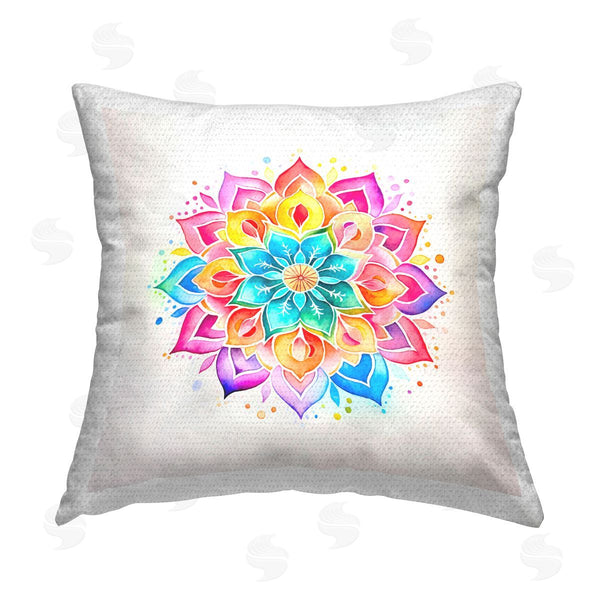 Stupell Industries Andrea Haase | Bright Rainbow Mandala Printed Throw Pillow