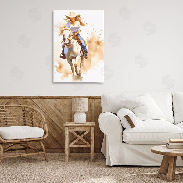 Stupell Industries Andrea Haase | Cowgirl Jockey Charm Wall Art