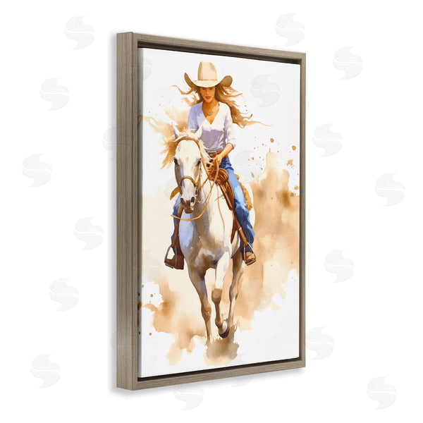 Stupell Industries Andrea Haase | Cowgirl Jockey Charm Wall Art