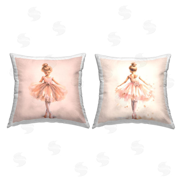 stupell industries Andrea Haase | Dancing Star Ballerinas Printed Throw Pillow Set