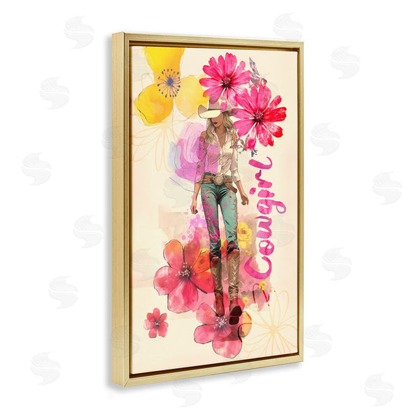 Stupell Industries Andrea Haase | Fancy Floral Cowgirl