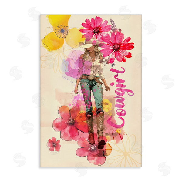 stupell industries Andrea Haase | Fancy Floral Cowgirl