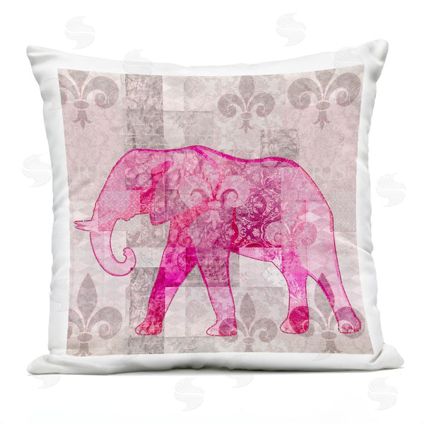 Stupell Industries Andrea Haase | Fleur De Lis Pattern Elephant Printed Throw Pillow