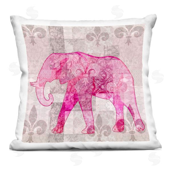 stupell industries Andrea Haase | Fleur De Lis Pattern Elephant Printed Throw Pillow