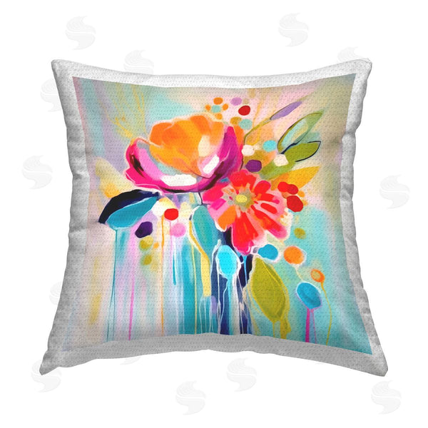 Stupell Industries Andrea Haase | Floral Modern Drip Pattern Printed Throw Pillow