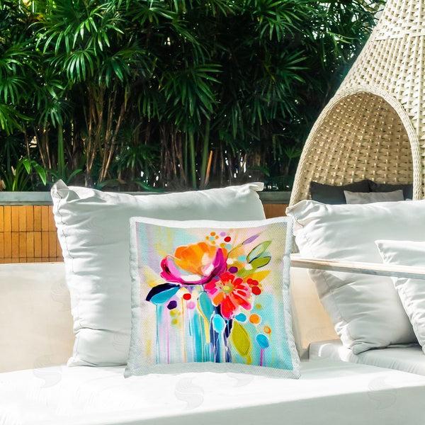 Stupell Industries Andrea Haase | Floral Modern Drip Pattern Printed Throw Pillow