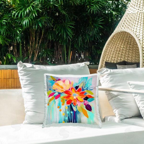 Stupell Industries Andrea Haase | Flowers With Drip Pattern Printed Throw Pillow