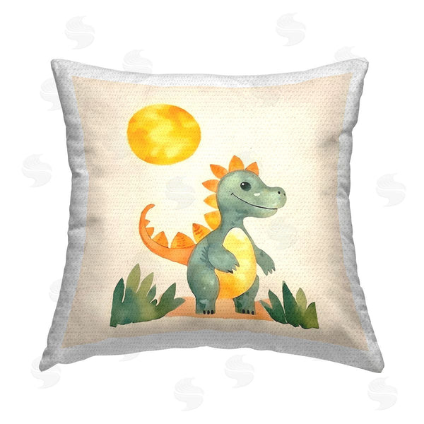 Stupell Industries Andrea Haase | Happy Dinosaur & Sun Printed Throw Pillow