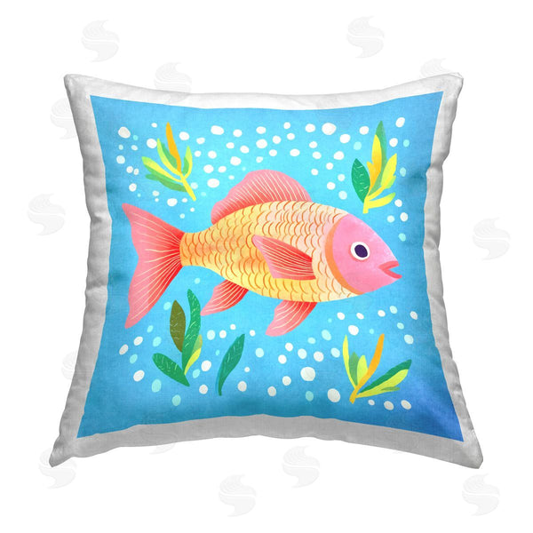 stupell industries Andrea Haase | Happy Fish Underwater Printed Throw Pillow
