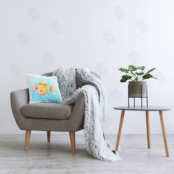 Stupell Industries Andrea Haase | Happy Fish With Speckles Printed Throw Pillow