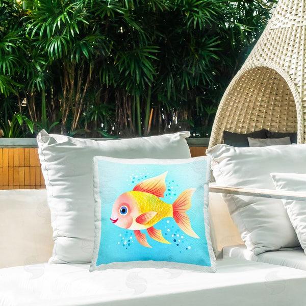 Stupell Industries Andrea Haase | Happy Fish With Speckles Printed Throw Pillow