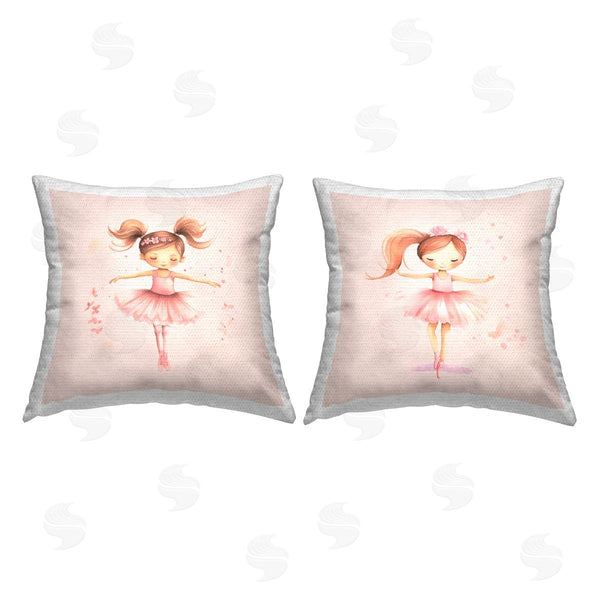 Stupell Industries Andrea Haase | Little Dancer Ballerinas Printed Throw Pillow Set