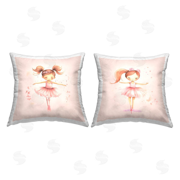 stupell industries Andrea Haase | Little Dancer Ballerinas Printed Throw Pillow Set