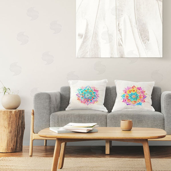 Stupell Industries Andrea Haase | Magic Bright Hued Mandala Printed Throw Pillow Set