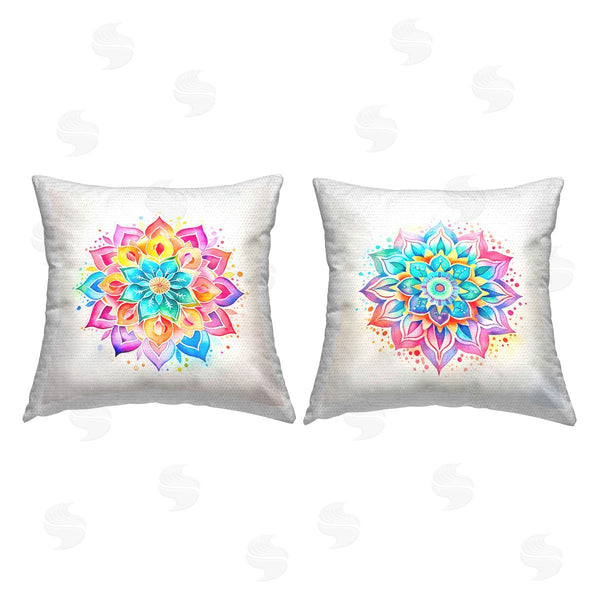 Stupell Industries Andrea Haase | Magic Bright Hued Mandala Printed Throw Pillow Set